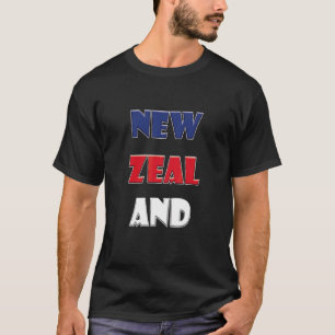 Camiseta Palavras Coloridas da Nova Zelândia