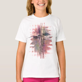 Camiseta palavras cristãs grunge cruz