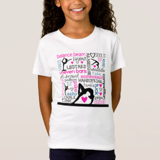 Camiseta Palavras da terminologia da Tri Cor da ginástica