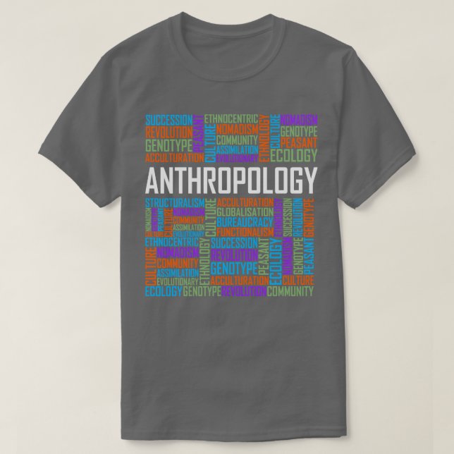Camiseta Palavras de antropologia (Frente do Design)