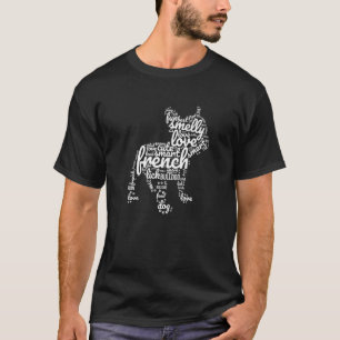 Camiseta Palavras de Bulldog Francês Palavras que descrevem