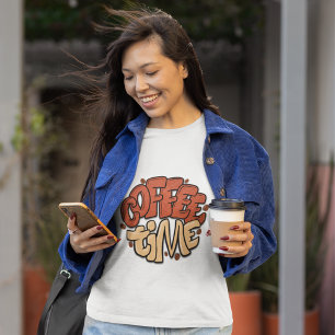 Camiseta Palavras de caligrafia do café