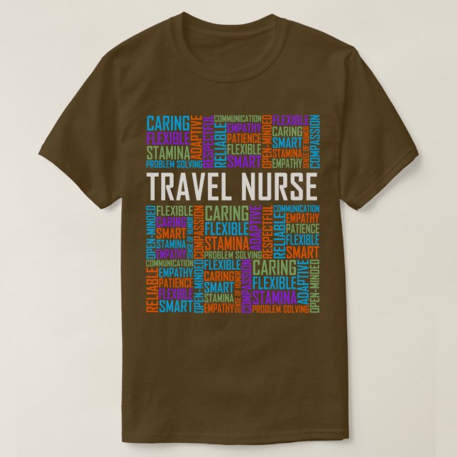 Camiseta Palavras de enfermeiro viagem (Frente do Design)