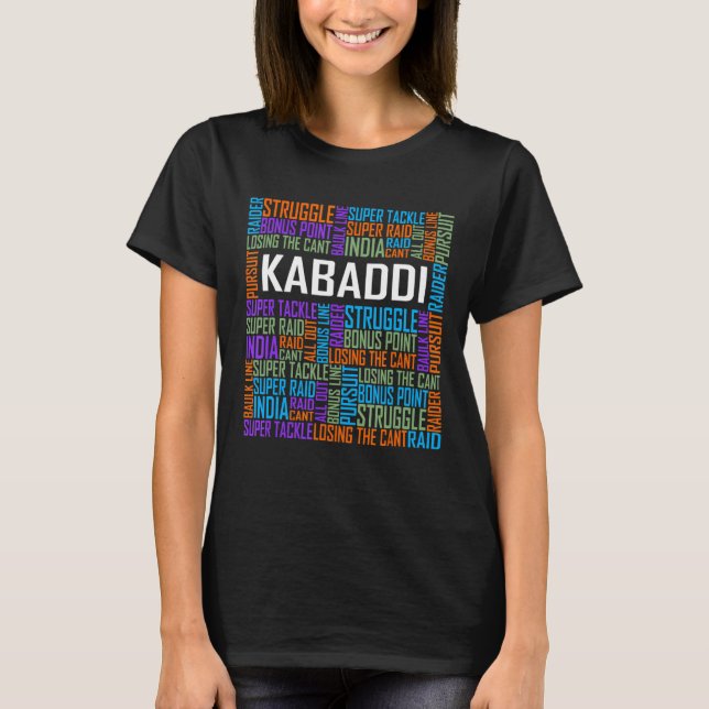 Camiseta Palavras de Kabaddie para Espor Indígena do Jogado (Frente)