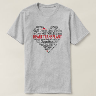Camiseta Palavras de Sobrevivência de Transplante Cardíaco