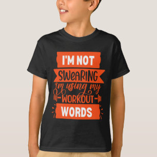Camiseta Palavras Divertidas de Treino Academia Laranja