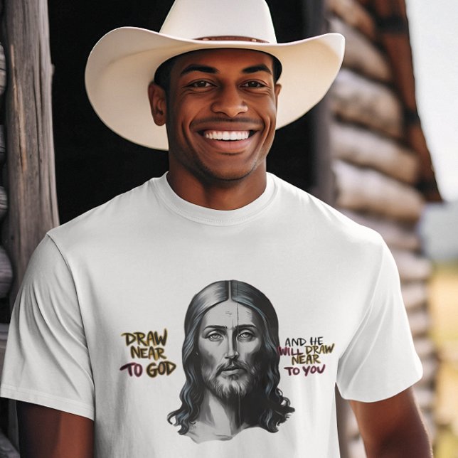 Camiseta Palavras divinas: Jesus Gravado na Arte (Criador carregado)