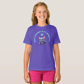 Camiseta Palavras dizendo "Ser Confiante é o meu Superpoder