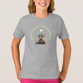 Camiseta Palavras dizendo "Ser criativo é meu superpoder"