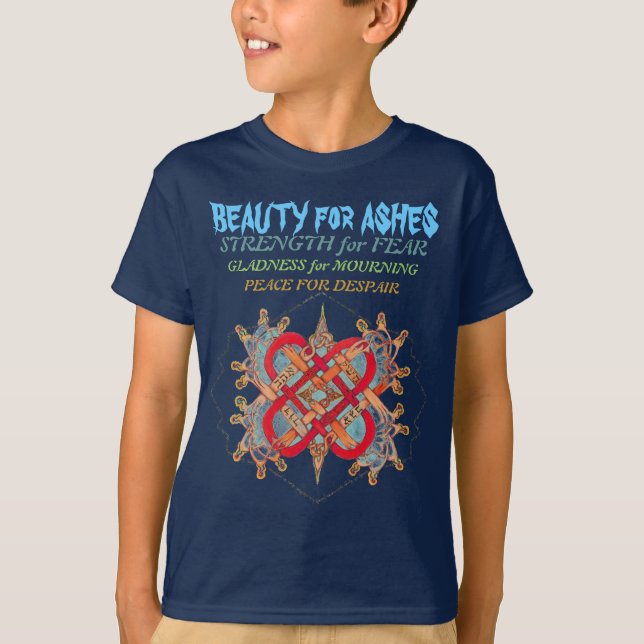 Camiseta Palavras hebréias para o artista do amor, montanha (Frente)