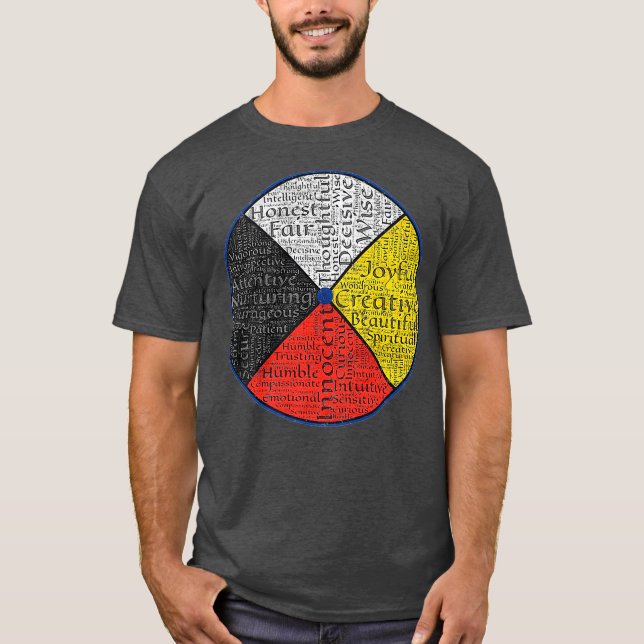 Camiseta Palavras Nativas Americanas Da Roda Medicina 1 (Frente)