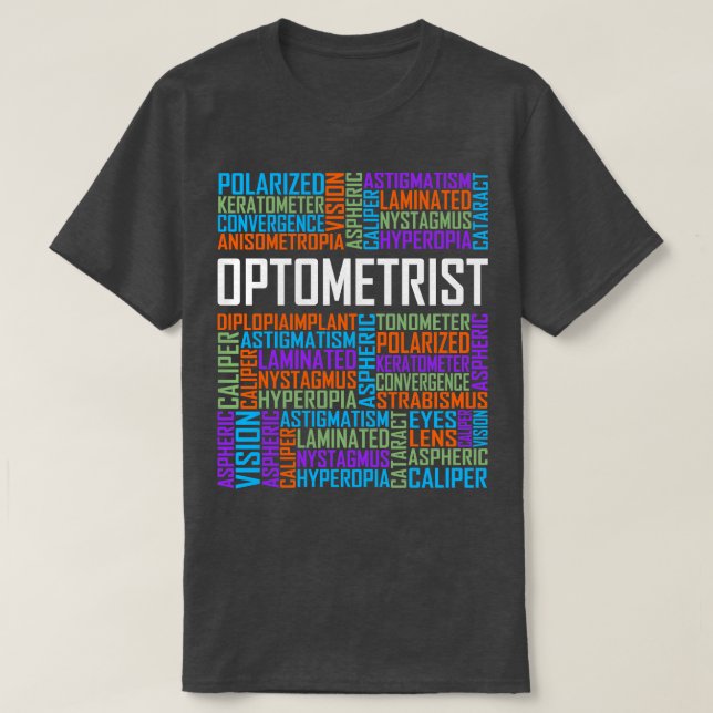 Camiseta Palavras Optometristas (Frente do Design)