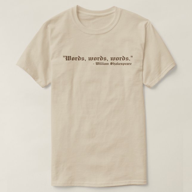 Camiseta Palavras Palavras Shakespeare (Frente do Design)