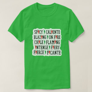 Camiseta Palavras picantes Design de pimenta no Chile