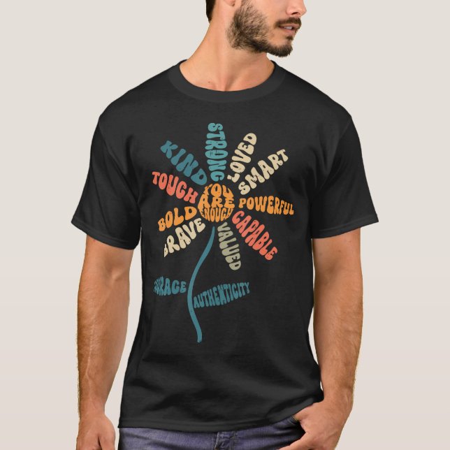Camiseta Palavras Positivas Empoderamento Gentil Forte Cora (Frente)