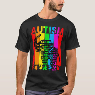 Camiseta Palavras que Descrevem o Espectro do Autismo Apoia