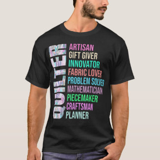 Camiseta Palavras Que Descrevem Uma Quilter Divertida de Qu