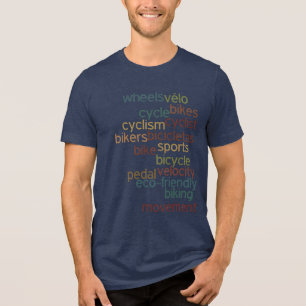 Camiseta Palavras relacionadas à bicicleta/Tipografia