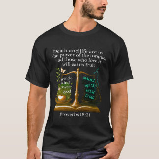 Camiseta Palavras têm poder — Provérbios 18:21 Bíblia crist