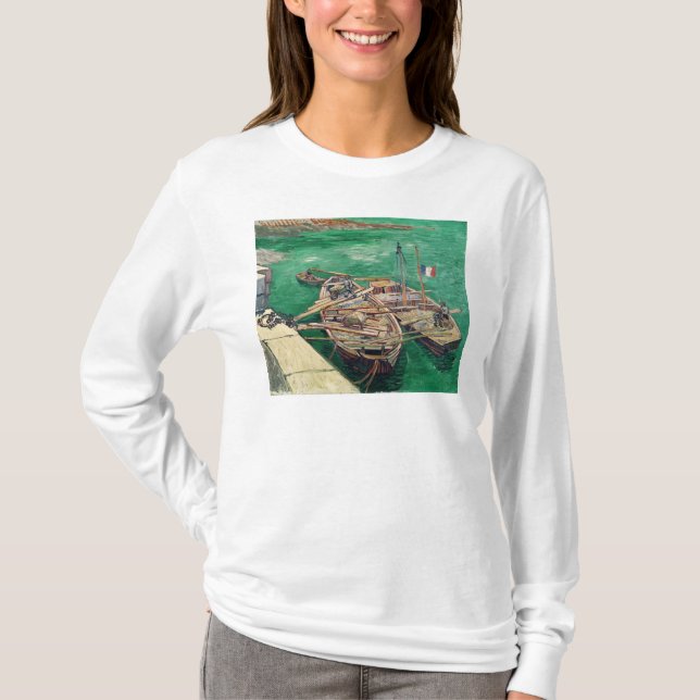 Camiseta Palco de aterragem com barcos, 1888 de Vincent van (Frente)