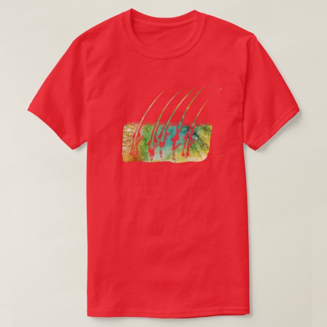 Camiseta Palcos de crescimento do cabelo (Frente do Design)
