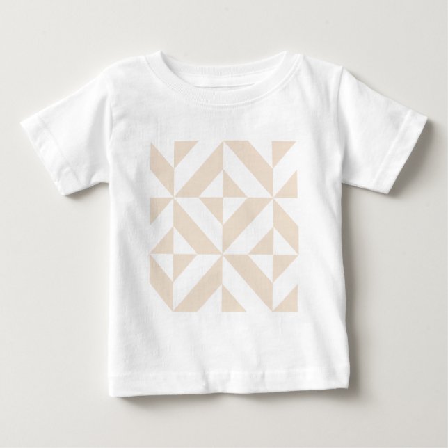 Camiseta Pale Beige Geométrico Deco Cube Padrão (Frente)