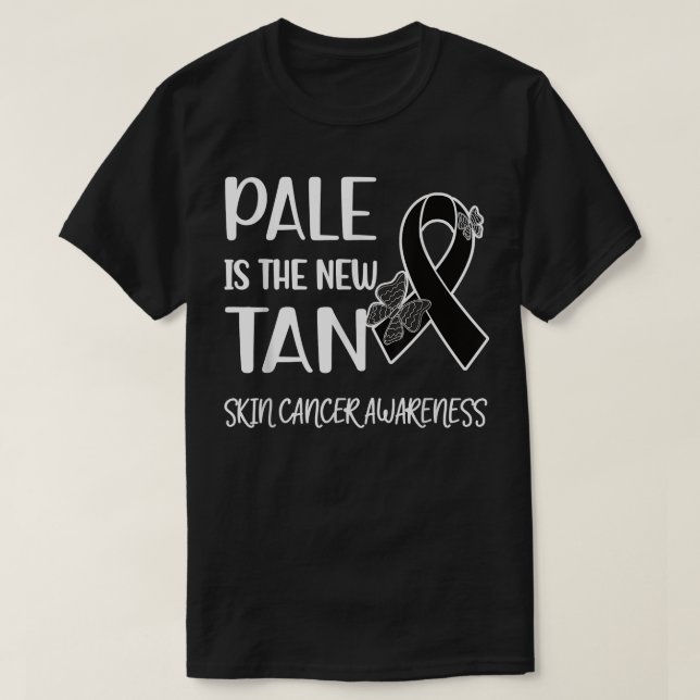 Camiseta Pale Is The New Tan  Skin Cancer Survivor Melanoma (Frente do Design)