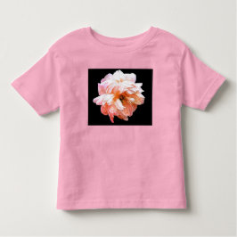 Camiseta Pale Peach Peony em Preto
