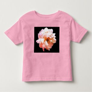 Camiseta Pale Peach Peony em Preto