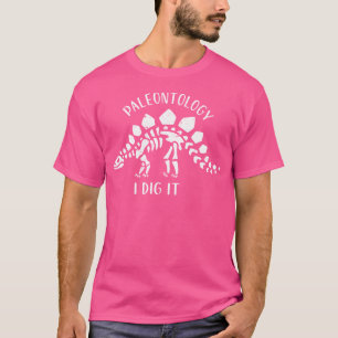 Camiseta Paleontologia Eu Adoro Caça de Fósseis de Dinossau