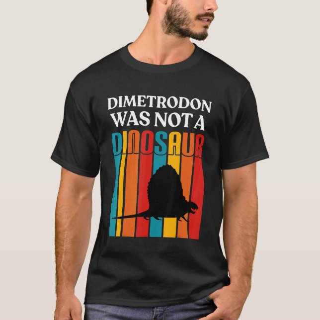 Camiseta Paleontologia Para Adultos Dinossauros Dimetrodon  (Frente)