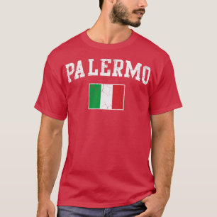 Camiseta Palermo Itália Bandeira Itália Itália Vintage Fade