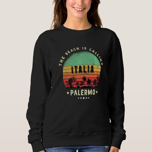 Camiseta Palermo Itália Sicília Palm Trees (Frente)