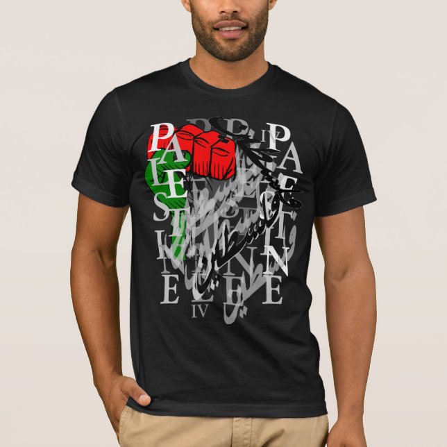 Camiseta Palestina .3 preto (Frente)