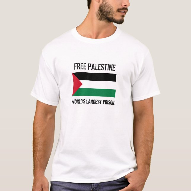Camiseta Palestina:  A prisão a maior do mundo (Frente)