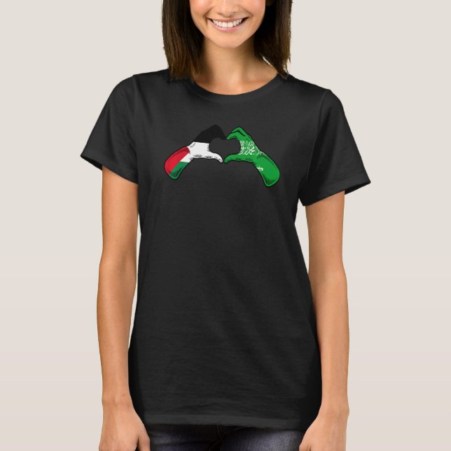 Camiseta Palestina Arábia Saudita sinaliza árabe-saudita pa (Frente)