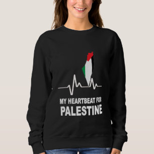 Camiseta Palestina - Bandeira e mapa no meu coração