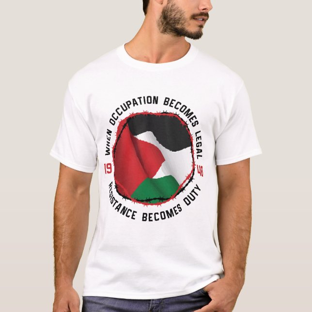 Camiseta Palestina Bandeira Ocupação Resistência aos Direit (Frente)