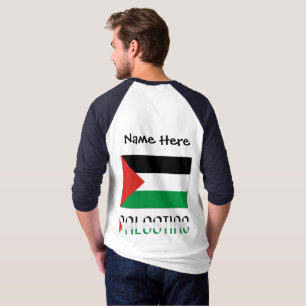 Camiseta Palestina e Bandeira Palestina com Seu Nome