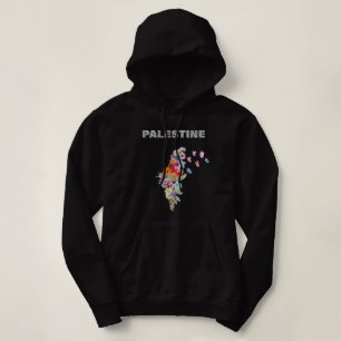 Camiseta Palestina feminina - Mapa floral da Palestina