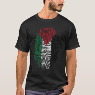 Camiseta Palestina Flag Dna Fingerprint Men Mulheres Crianç