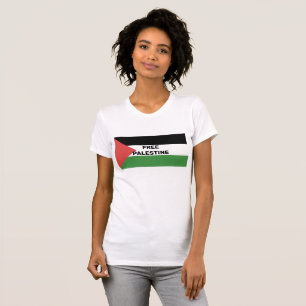 CAMISETA PALESTINA GRATUITA SINALIZADA VERMELHO PRETO VERDE