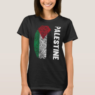 Camiseta Palestina Impressão Digital Palestina Dna Flag Pal