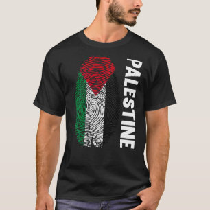 Camiseta Palestina Impressão Digital Palestina Dna Flag Pal