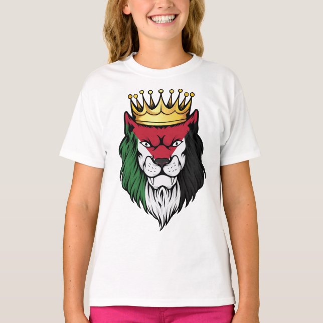 Camiseta Palestina - Leão Rei Bandeira (Frente)