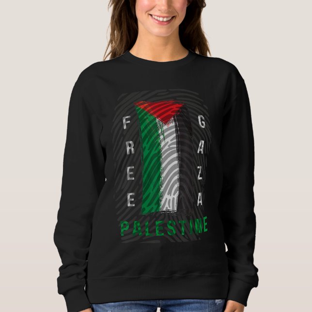 Camiseta Palestina Livre Gaza Cidade de Gaza Verde País Bra (Frente)