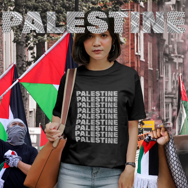 Camiseta Palestina Livre Na Palestina Design De Scarf| Gaza (Free Palestine, Save Palestine, SAVE Gaza Palestine March)