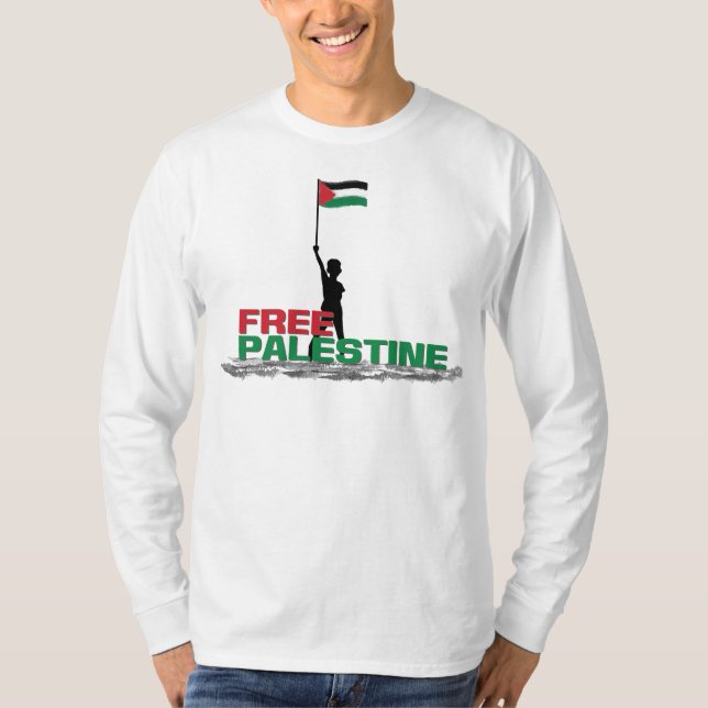 Camiseta Palestina livre, Palestina, bandeira da Palestina, (Frente)