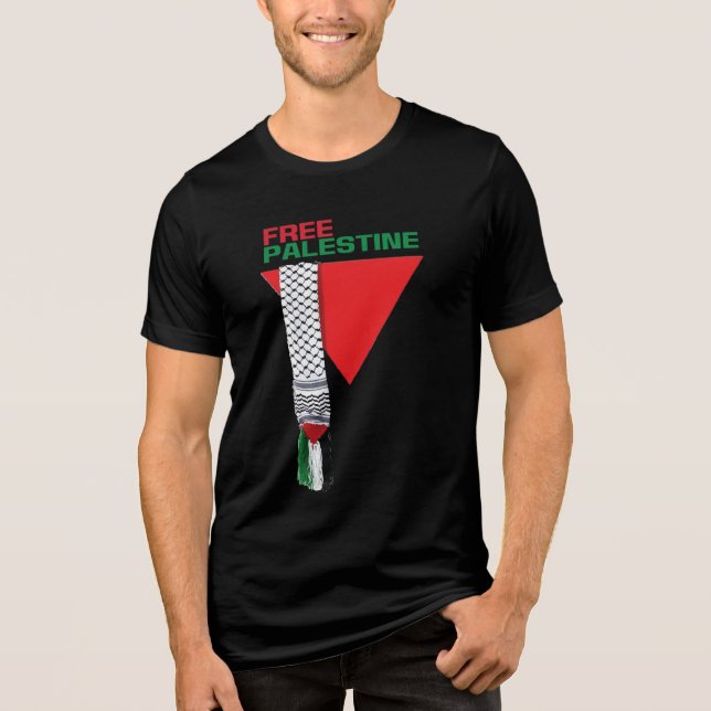 Camiseta Palestina livre, Palestina, bandeira da Palestina, (Frente)