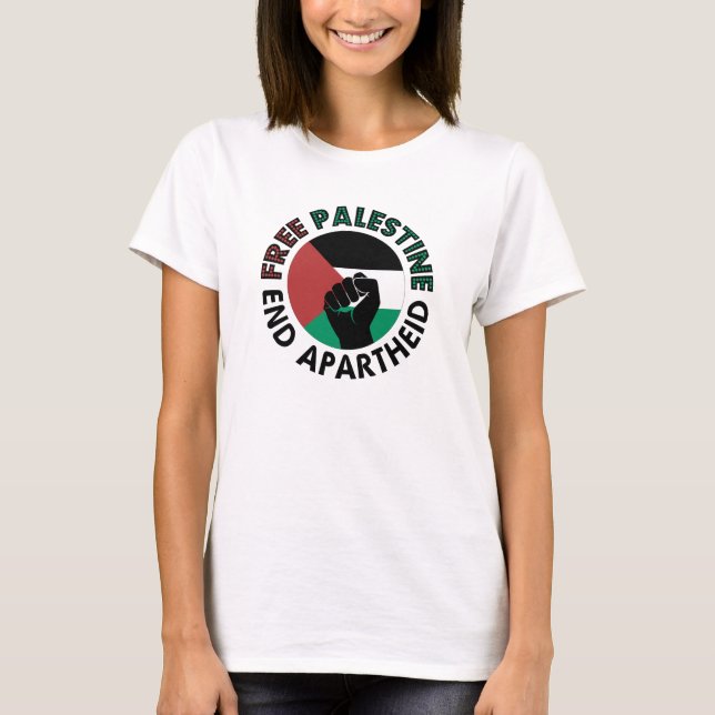Camiseta Palestina Livre Termina Apartheid Bandeira Palesti (Frente)